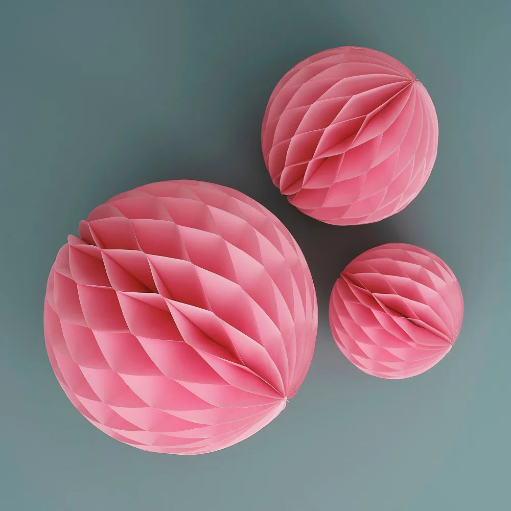 3 palline a nido d'ape Flamingo Pink Eco
