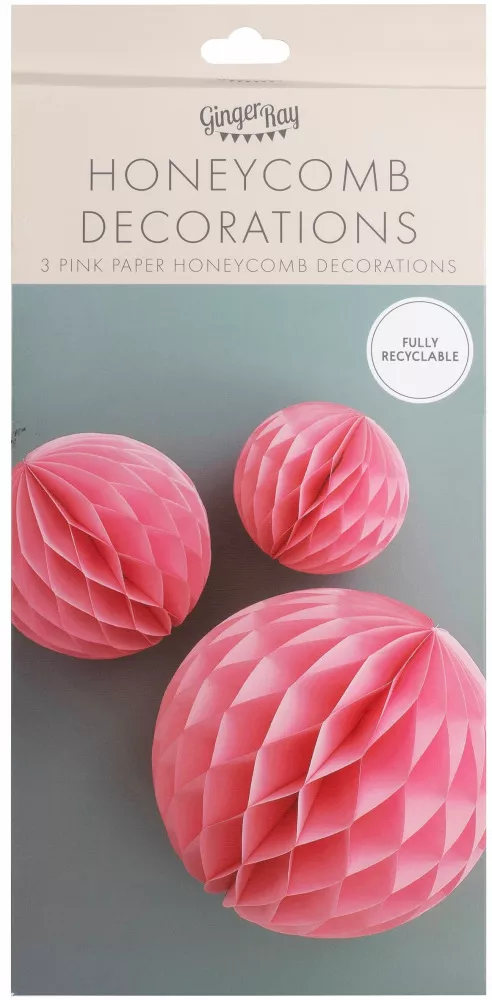 3 palline a nido d'ape Flamingo Pink Eco