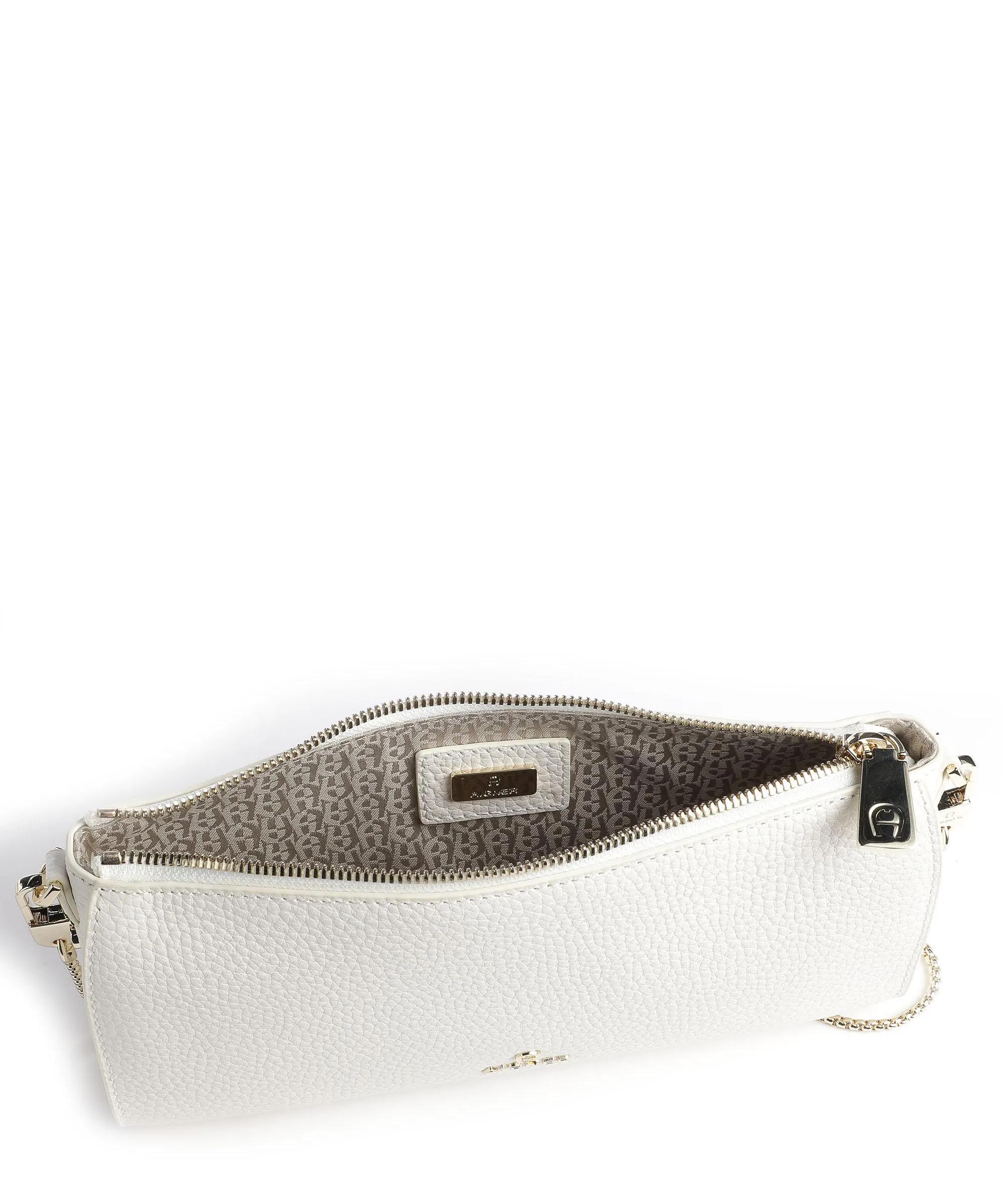  Aigner Ivy S Borsa a spalla pelle di vacchetta grana bianco  